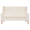 Sofa Set 2 Pieces Fabric Cream White