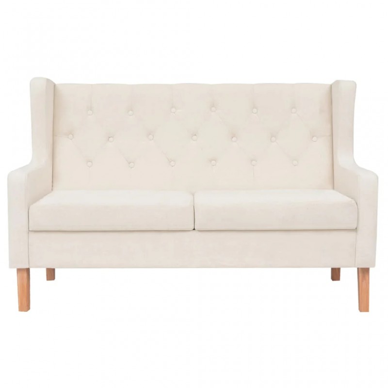 Sofa Set 2 Pieces Fabric Cream White Sofa Set 2 Pieces Fabric Cream White