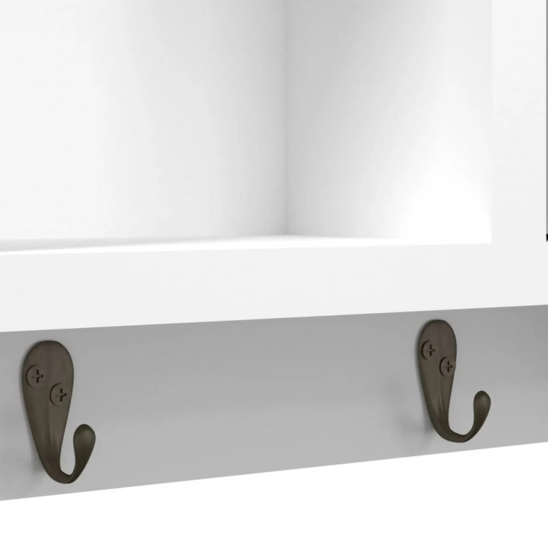Key Cabinet White 40x8.5x20 cm Engineered Wood&Steel Key Cabinet White 40x8.5x20 cm Engineered Wood&Steel