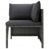 3-Seater Garden Sofa with Cushions Grey Poly Rattan