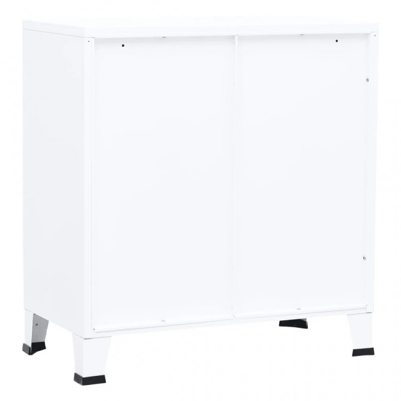 Industrial Storage Chest White 75x40x80 cm Steel Industrial Storage Chest White 75x40x80 cm Steel
