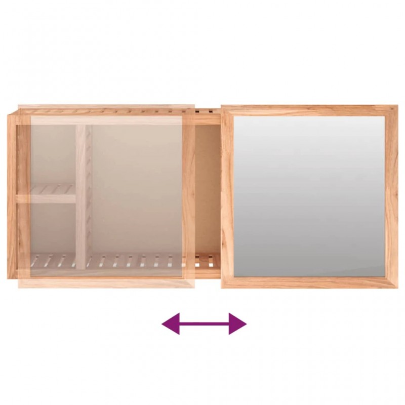 Mirror Cabinet 80x17x34 cm Solid Wood Walnut Mirror Cabinet 80x17x34 cm Solid Wood Walnut