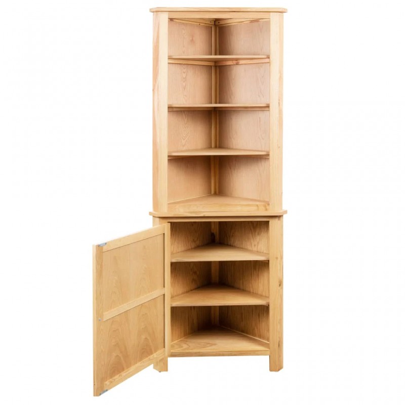 Corner Cabinet 59x36x180 cm Solid Oak Wood Corner Cabinet 59x36x180 cm Solid Oak Wood