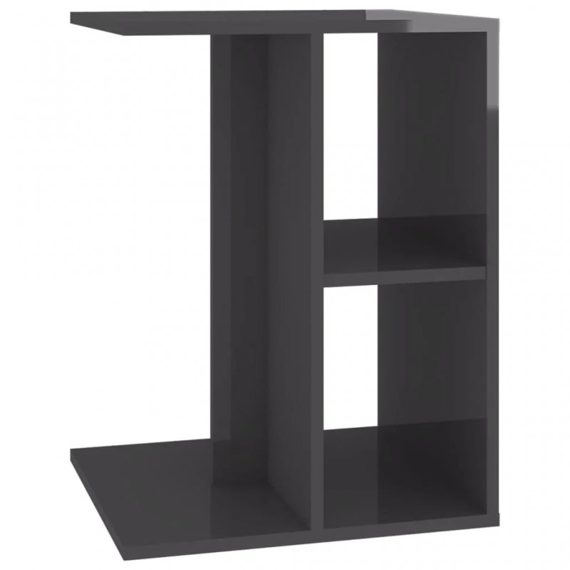 Side Table High Gloss Grey 60x40x45 cm Engineered Wood Side Table High Gloss Grey 60x40x45 cm Engineered Wood
