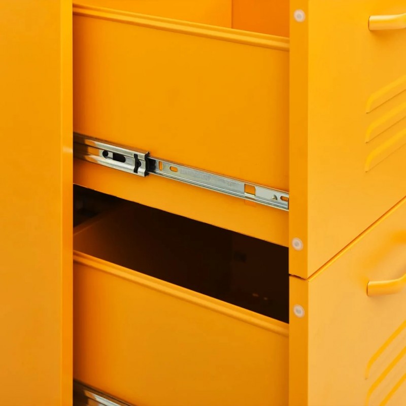 Drawer Cabinet Mustard Yellow 80x35x101.5 cm Steel Drawer Cabinet Mustard Yellow 80x35x101.5 cm Steel