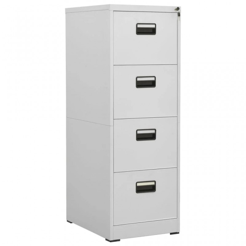 Filing Cabinet Light Grey 46x62x133 cm Steel
