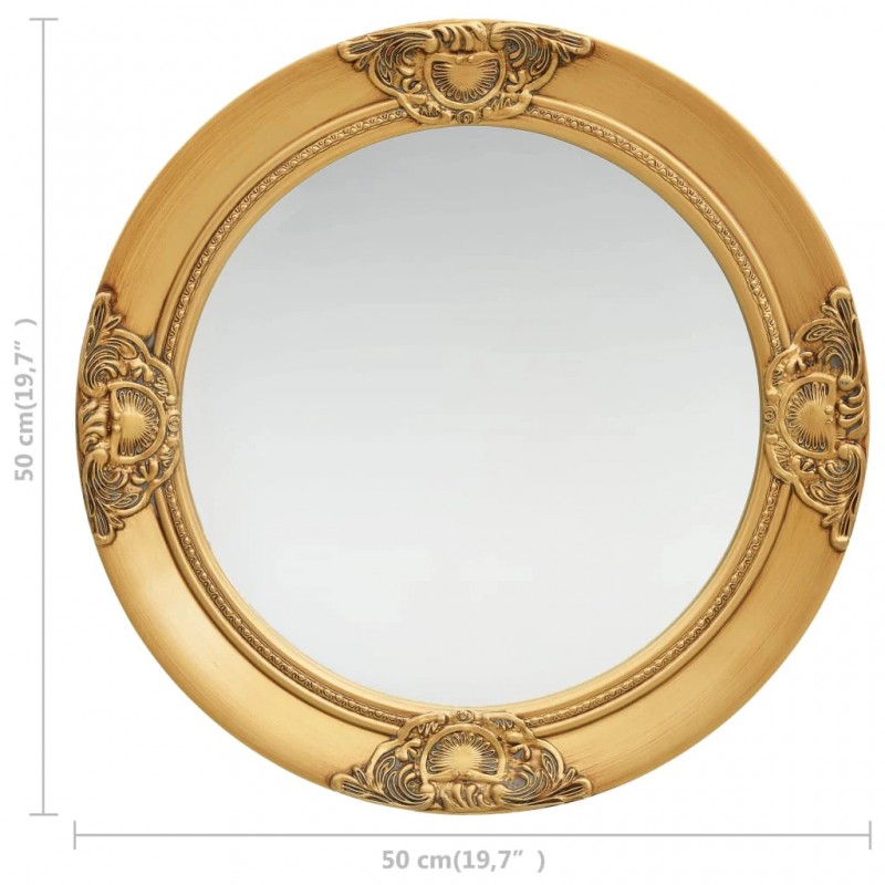 Wall Mirror Baroque Style 50 cm Gold Wall Mirror Baroque Style 50 cm Gold