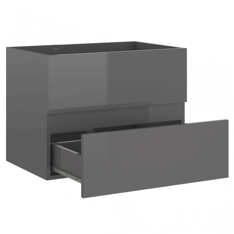 2 Piece Bathroom Furniture Set Grey Engineered Wood 2 Piece Bathroom Furniture Set Grey Engineered Wood