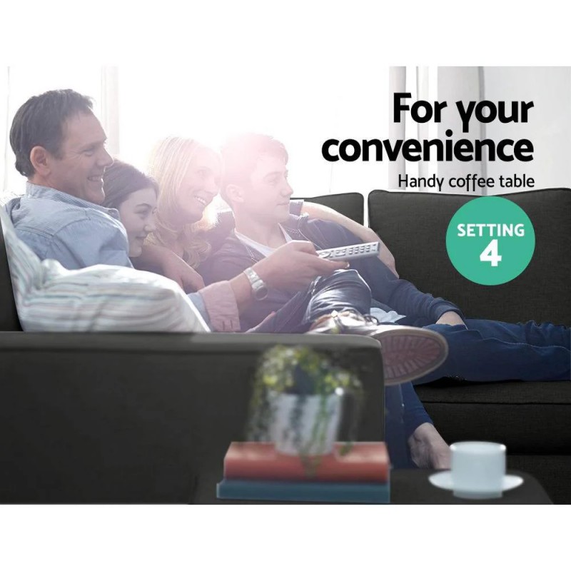 Artiss Modular Sofa Chaise Set 4-seater Dark Grey Artiss Modular Sofa Chaise Set 4-seater Dark Grey