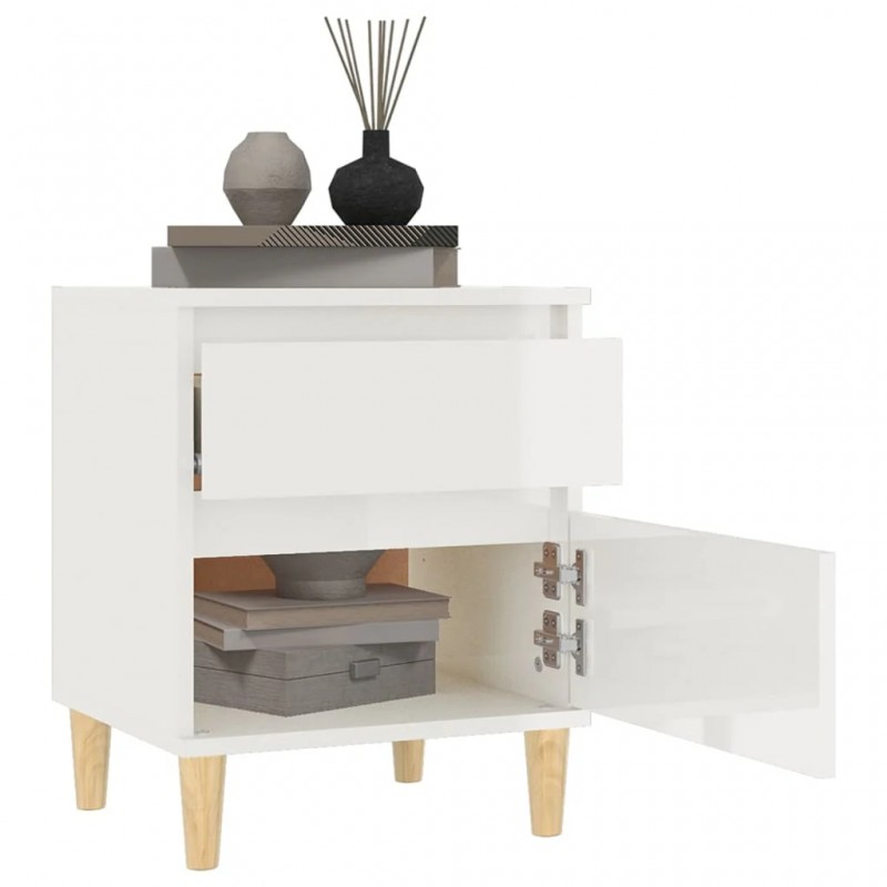 Bedside Cabinet High Gloss White 40x35x50 cm Bedside Cabinet High Gloss White 40x35x50 cm