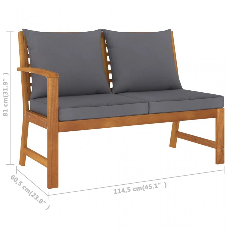 4 Piece Garden Lounge Set with Cushion Solid Acacia Wood 4 Piece Garden Lounge Set with Cushion Solid Acacia Wood