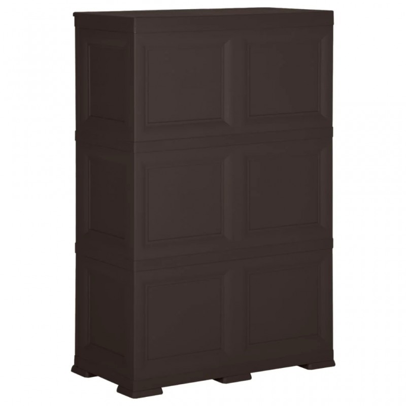 Plastic Cabinet 79x43x125 cm Wood Design Brown Plastic Cabinet 79x43x125 cm Wood Design Brown