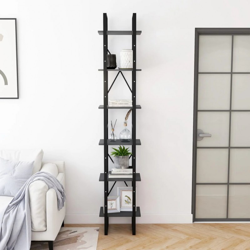 High Cabinet Grey 40x30x210 cm Solid Pine Wood High Cabinet Grey 40x30x210 cm Solid Pine Wood