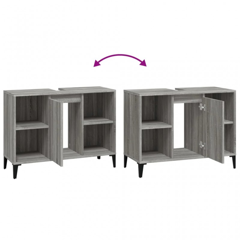 Sink Cabinet Grey Sonoma 80x33x60 cm Engineered Wood Sink Cabinet Grey Sonoma 80x33x60 cm Engineered Wood