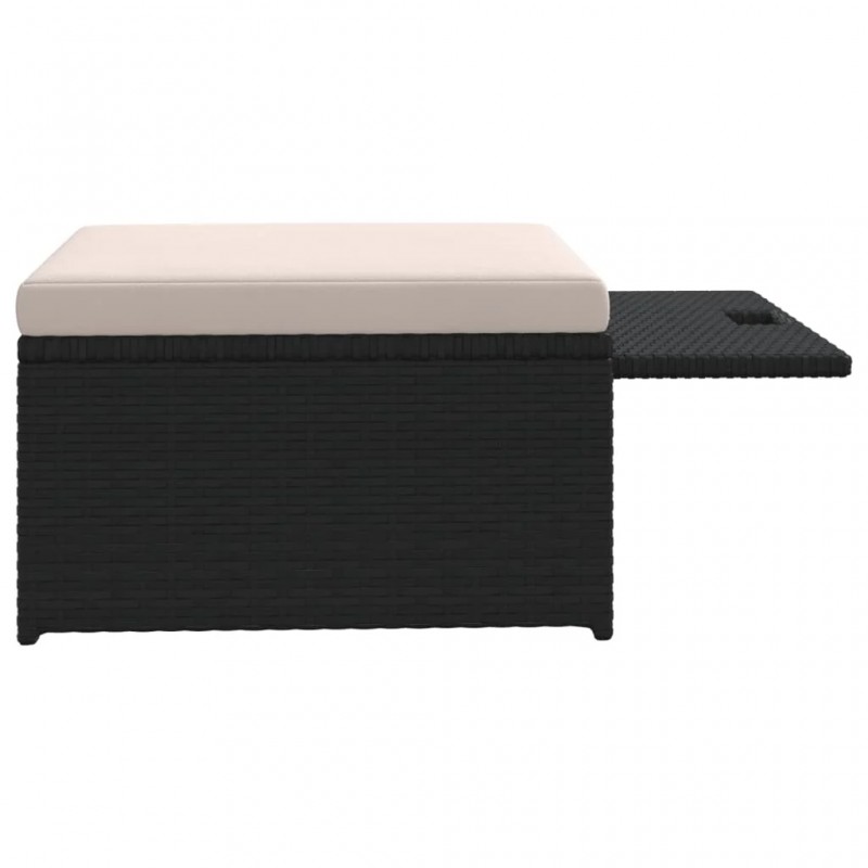 4 Piece Garden Lounge Set with Cushions Poly Rattan Black 4 Piece Garden Lounge Set with Cushions Poly Rattan Black