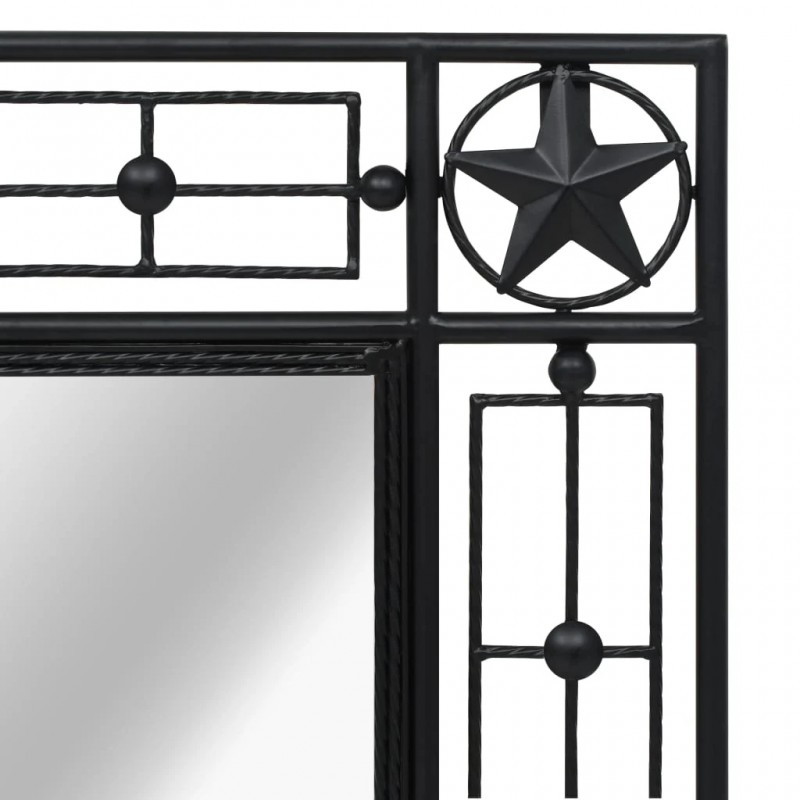 Garden Wall Mirror Rectangular 50x80 cm Black Garden Wall Mirror Rectangular 50x80 cm Black