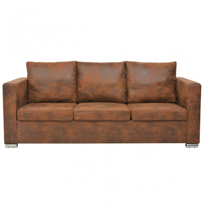 3-Seater Sofa 191x73x82 cm Artificial Suede Leather 3-Seater Sofa 191x73x82 cm Artificial Suede Leather