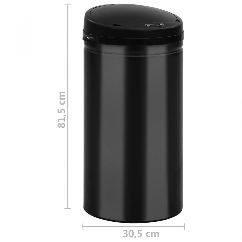 Automatic Sensor Dustbin 50 L Carbon Steel Black Automatic Sensor Dustbin 50 L Carbon Steel Black