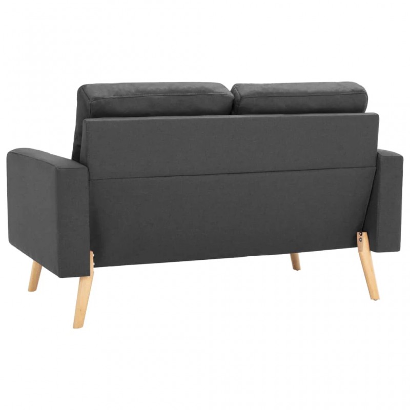 2-Seater Sofa Dark Grey Fabric 2-Seater Sofa Dark Grey Fabric