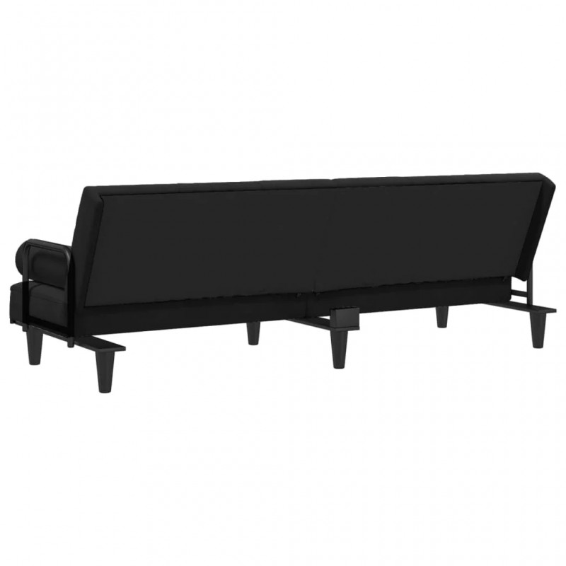 Sofa Bed with Armrests Black Velvet Sofa Bed with Armrests Black Velvet