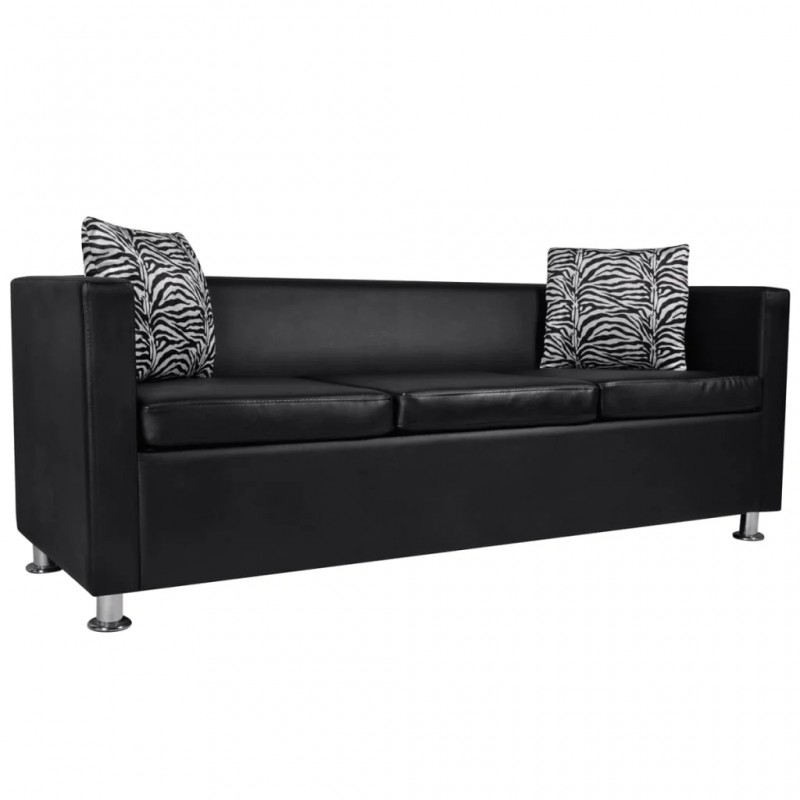 Sofa Set Artificial Leather 3-Seater and 2-Seater Black Sofa Set Artificial Leather 3-Seater and 2-Seater Black