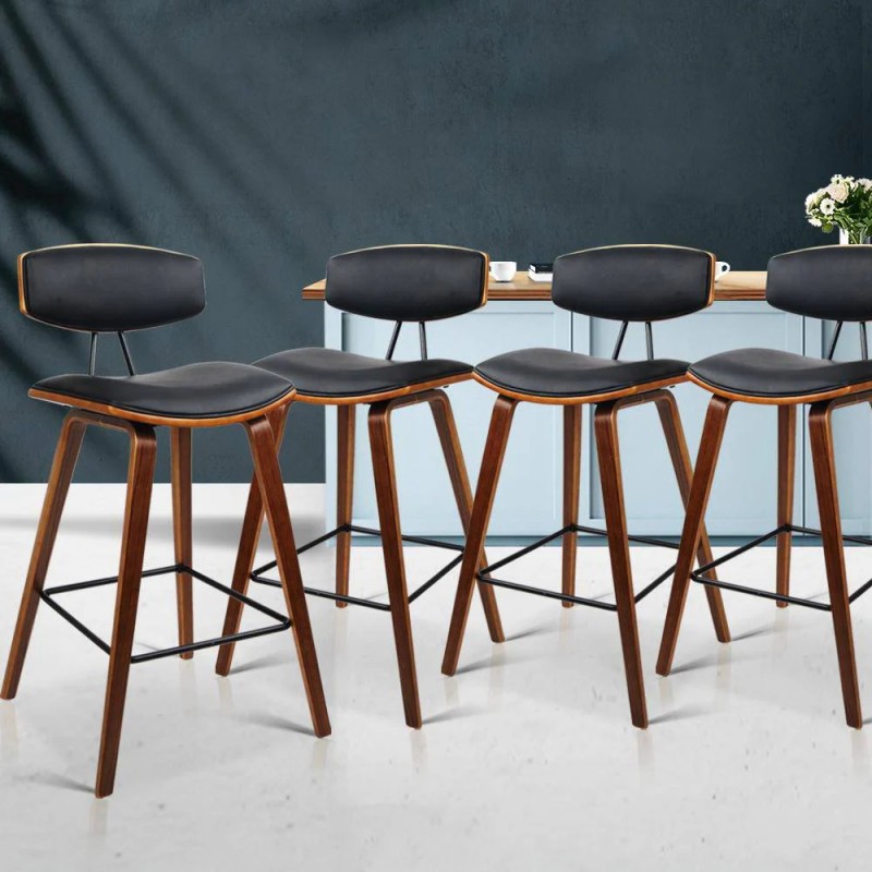 Artiss 4x Bar Stools Leather Padded w/Backrest Artiss 4x Bar Stools Leather Padded w/Backrest