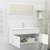 2 Piece Bathroom Furniture Set White Engineered Wood