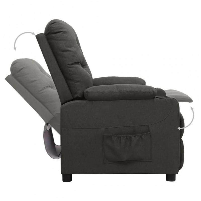 Recliner Chair Dark Grey Fabric Recliner Chair Dark Grey Fabric