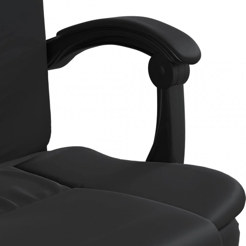 Reclining Office Chair Black Faux Leather Reclining Office Chair Black Faux Leather