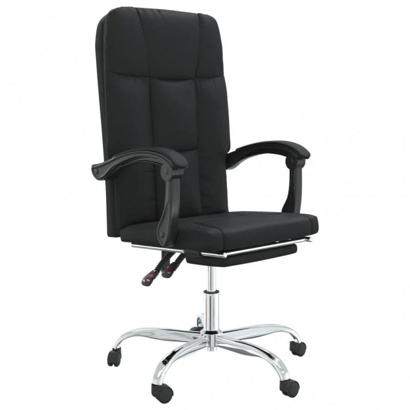 Reclining Office Chair Black Faux Leather