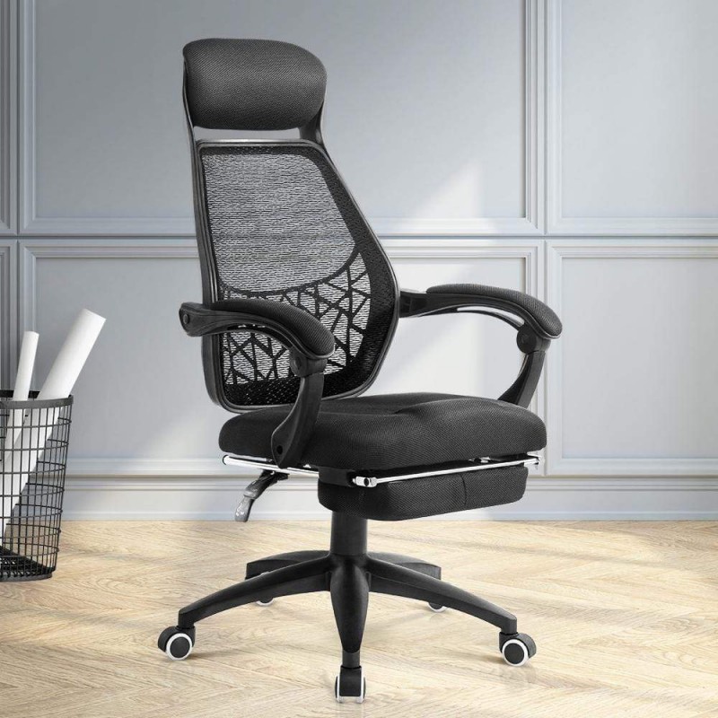 Artiss Mesh Office Chair Recliner Black Artiss Mesh Office Chair Recliner Black