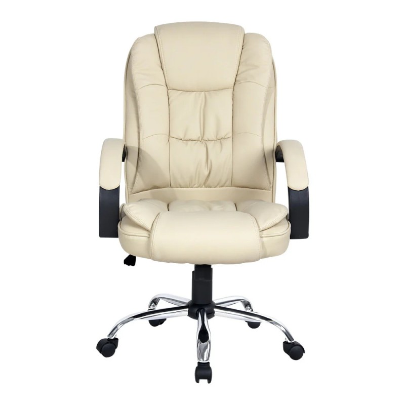 Artiss Executive Office Chair Leather Tilt Beige Artiss Executive Office Chair Leather Tilt Beige