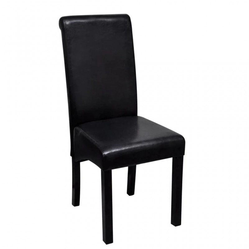 Dining Chairs 4 pcs Black Faux Leather Dining Chairs 4 pcs Black Faux Leather