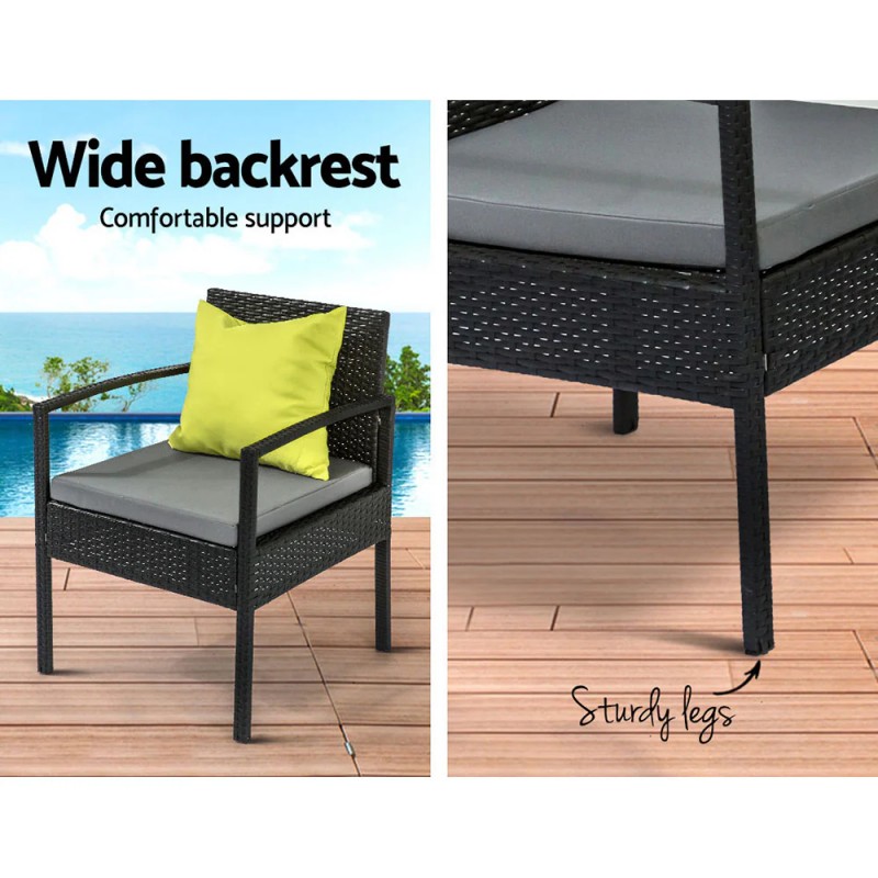 Gardeon Outdoor Sofa Set Wicker Lounge Setting Table and Chairs Storage Cover Gardeon Outdoor Sofa Set Wicker Lounge Setting Table and Chairs Storage Cover