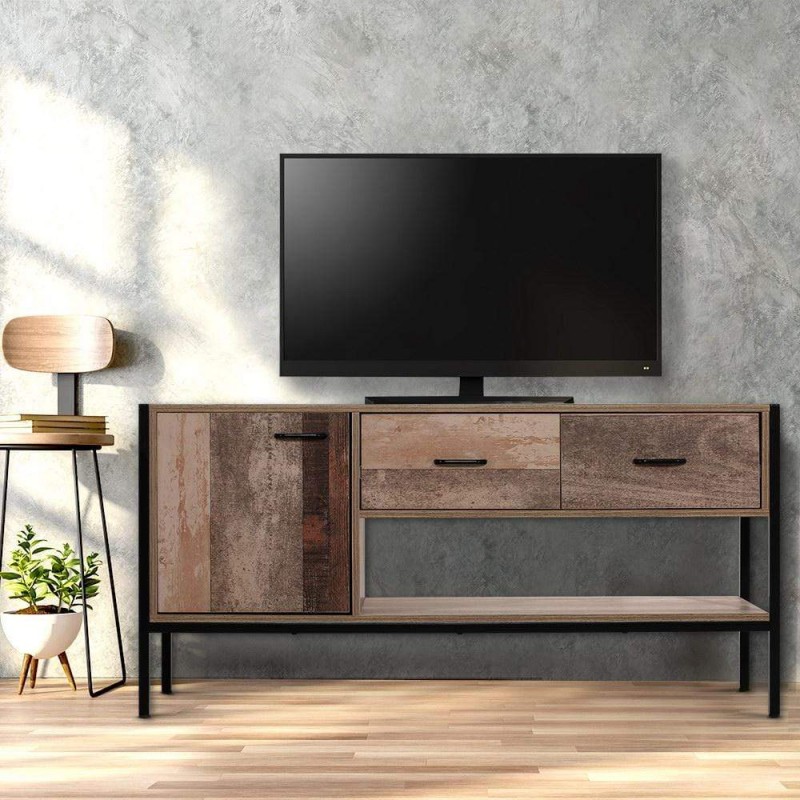 Industrial TV Stand Storage Cabinet Rustic Wooden 120cm Industrial TV Stand Storage Cabinet Rustic Wooden 120cm