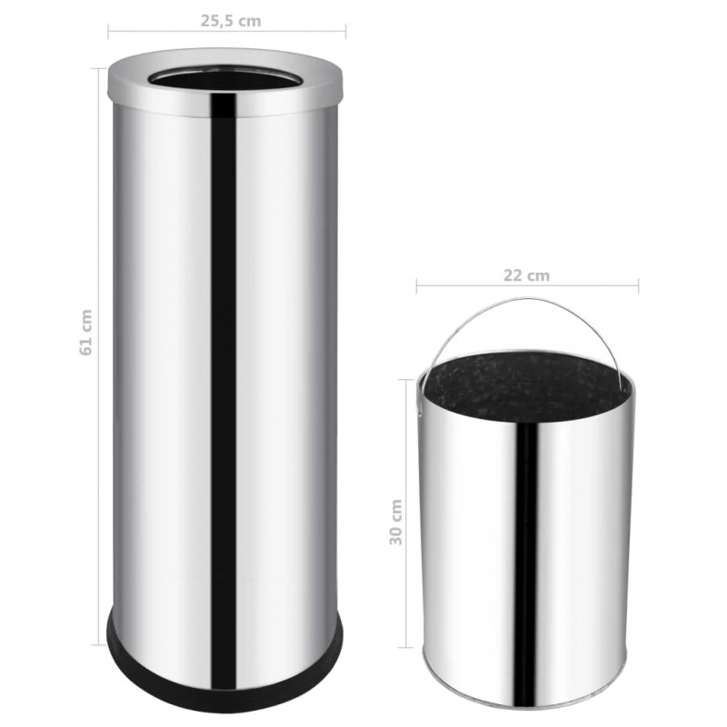 Waste Bin Hotel Stainless Steel 32 L Waste Bin Hotel Stainless Steel 32 L