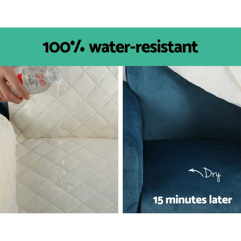 Artiss Sofa Cover Couch Covers 4 Seater 100% Water Resistant Beige Artiss Sofa Cover Couch Covers 4 Seater 100% Water Resistant Beige