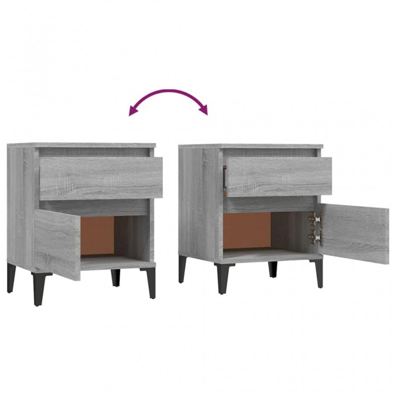 Bedside Cabinets 2 pcs Grey Sonoma 40x35x50 cm Bedside Cabinets 2 pcs Grey Sonoma 40x35x50 cm