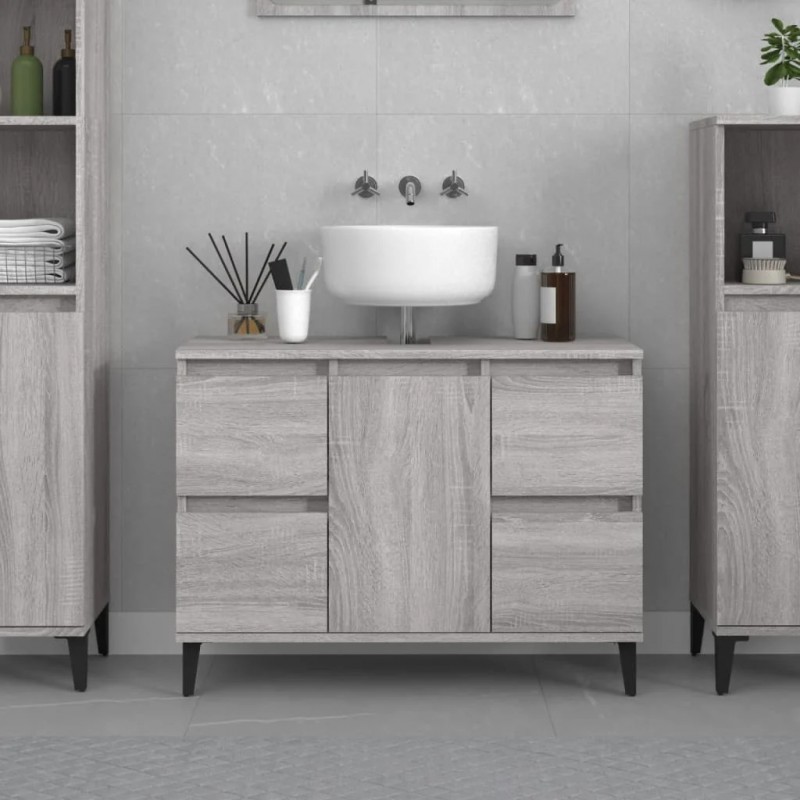 Sink Cabinet Grey Sonoma 80x33x60 cm Engineered Wood