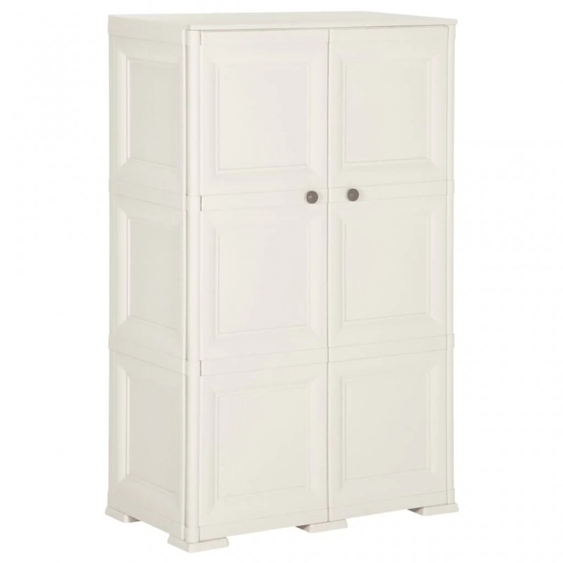 Plastic Cabinet 79x43x125 cm Wood Design Angora White