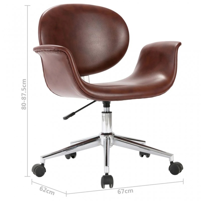 Swivel Office Chair Brown Faux Leather Swivel Office Chair Brown Faux Leather