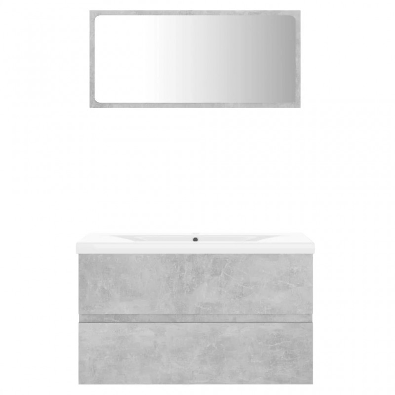 Bathroom Furniture Set Concrete Grey Engineered Wood Bathroom Furniture Set Concrete Grey Engineered Wood
