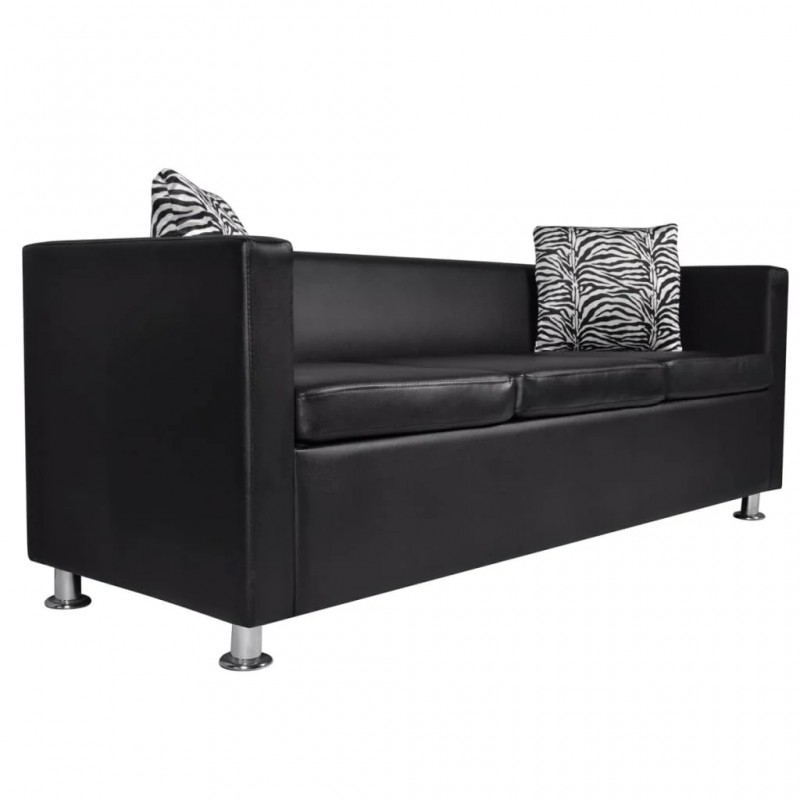 Sofa Set Artificial Leather 3-Seater and 2-Seater Black Sofa Set Artificial Leather 3-Seater and 2-Seater Black