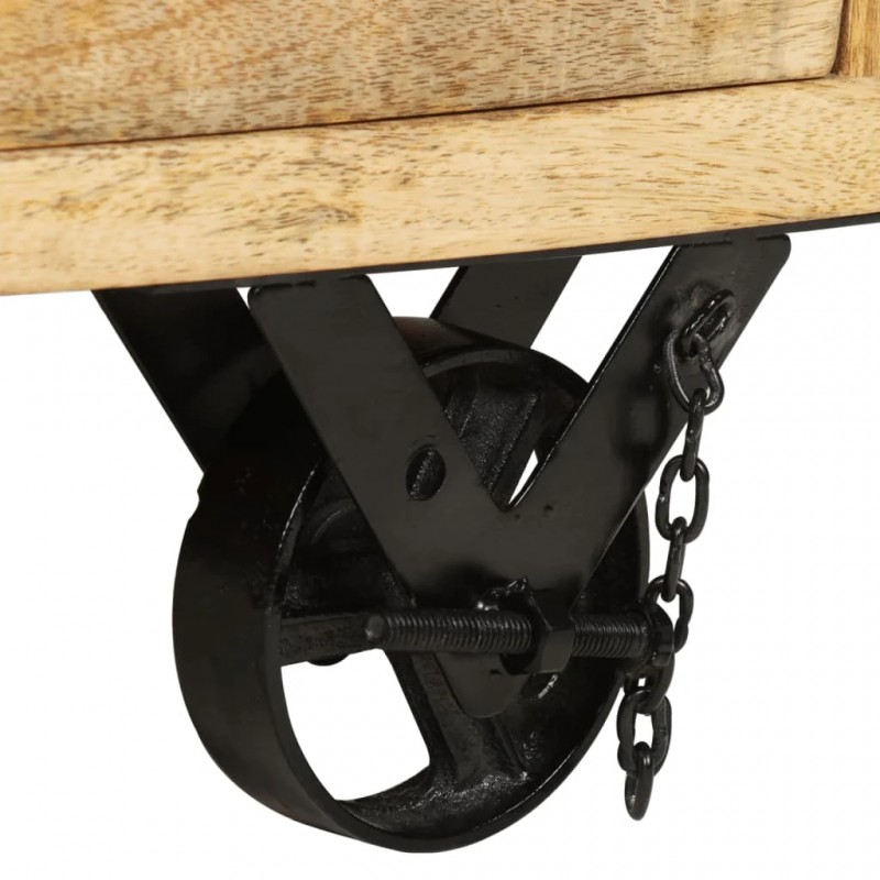 Side Table with Drawer Wheels Mango Wood 40x40x45 cm Side Table with Drawer Wheels Mango Wood 40x40x45 cm