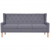 Sofa Set 2 Pieces Fabric Grey