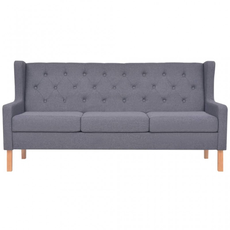 Sofa Set 2 Pieces Fabric Grey Sofa Set 2 Pieces Fabric Grey