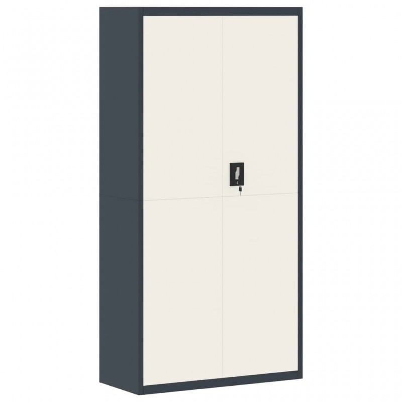File Cabinet Anthracite and White 90x40x180 cm Steel File Cabinet Anthracite and White 90x40x180 cm Steel