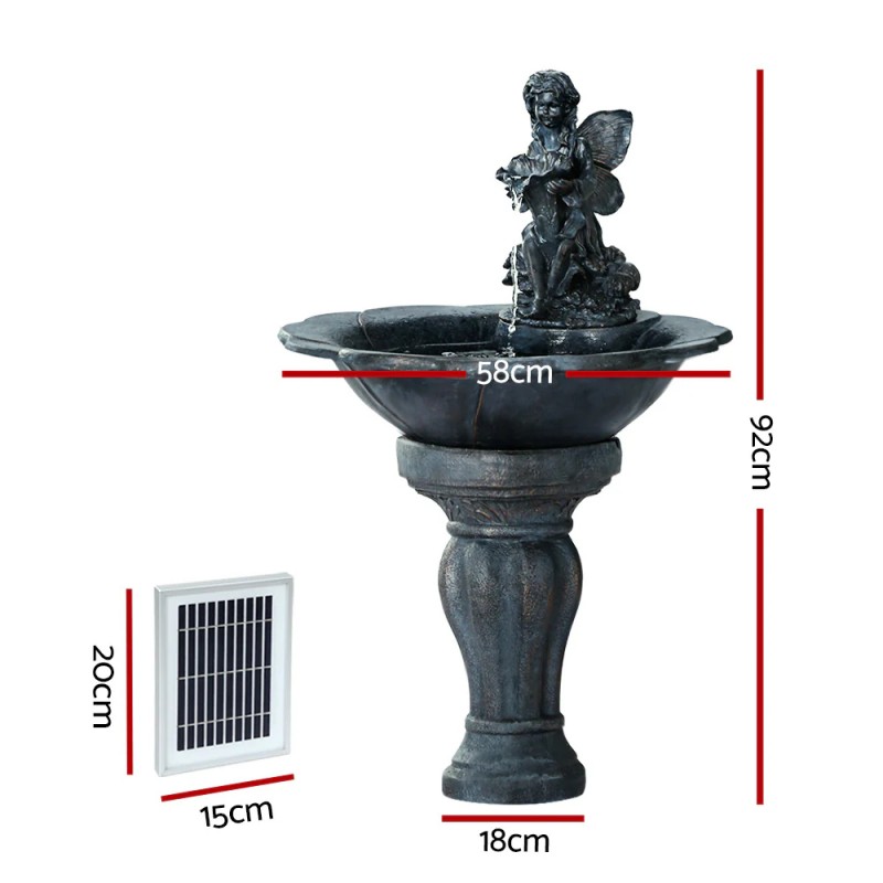 Gardeon Solar Water Feature with LED Lights Angel 94cm Gardeon Solar Water Feature with LED Lights Angel 94cm