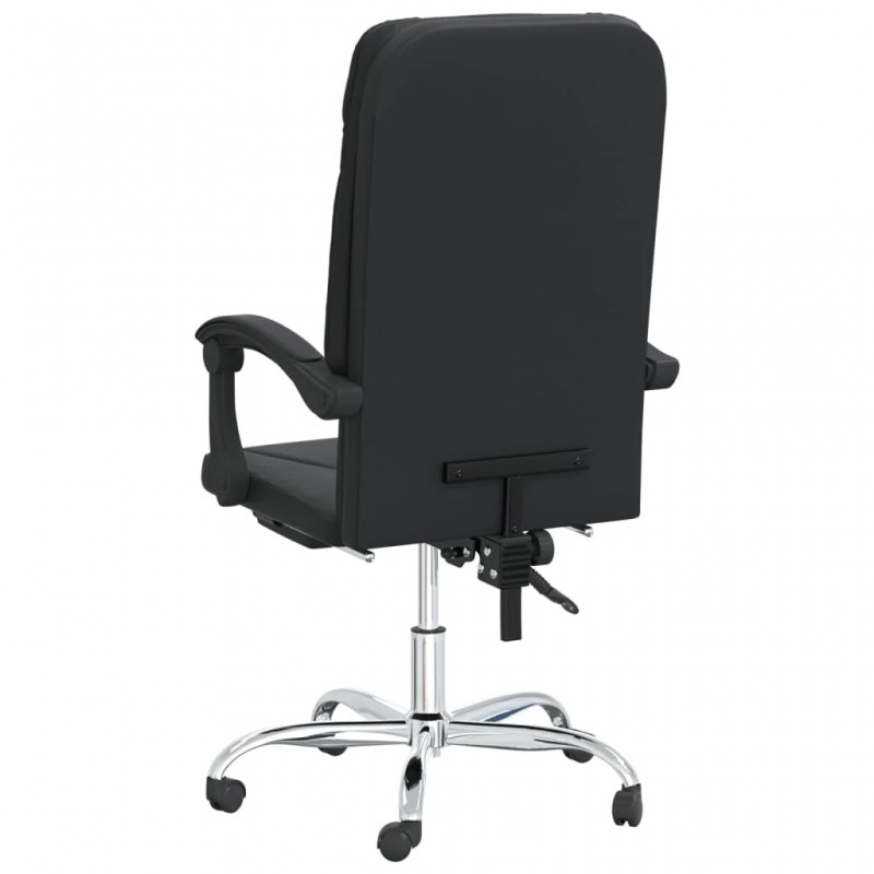 Reclining Office Chair Black Faux Leather Reclining Office Chair Black Faux Leather