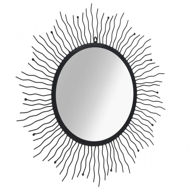 Garden Wall Mirror Sunburst 80 cm Black Garden Wall Mirror Sunburst 80 cm Black